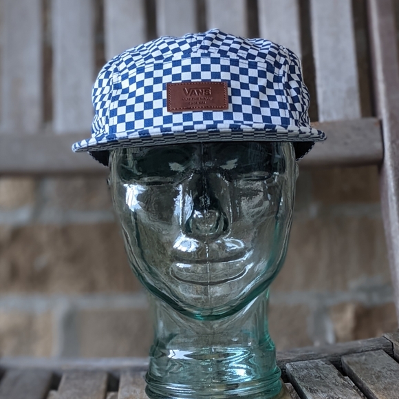 Vans Other - NWOT Vans Checkerboard 5 Panel Hat Navy Blue White
